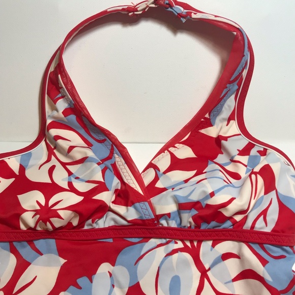 Lands’ End Tankini & Board Shorts Red Floral 6P/4 - Picture 2 of 8